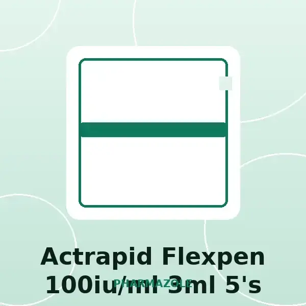 Actrapid Flexpen 100iu/ml 3ml 5's
