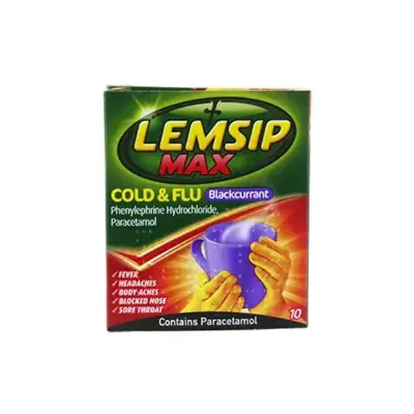 Lemsip Max Cold&Flu Sachet B/Currant 10's